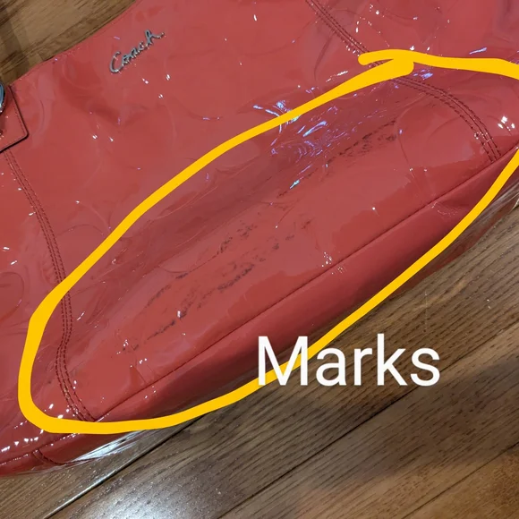 Coach Coral Patent Leather Tote Bag - Picture 9 of 14